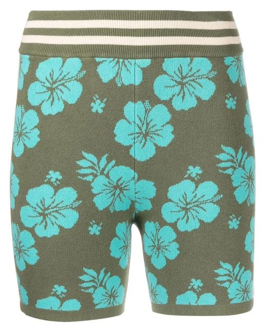 The Upside Green Aloha-Knit Spin Shorts