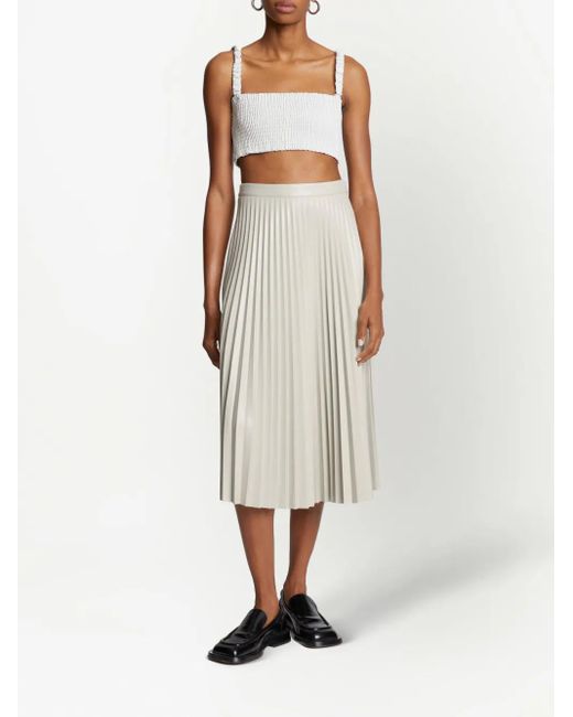 Proenza Schouler White Faux-Leather Pleated Skirt