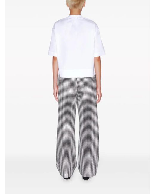 Rosetta Getty Cropped Popeline Blouse in het White