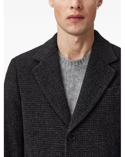 AllSaints Black Caspian Textured Coat for men