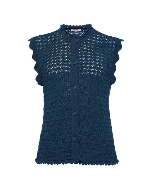 Eres Blue Aurora Crochet-Knit Top