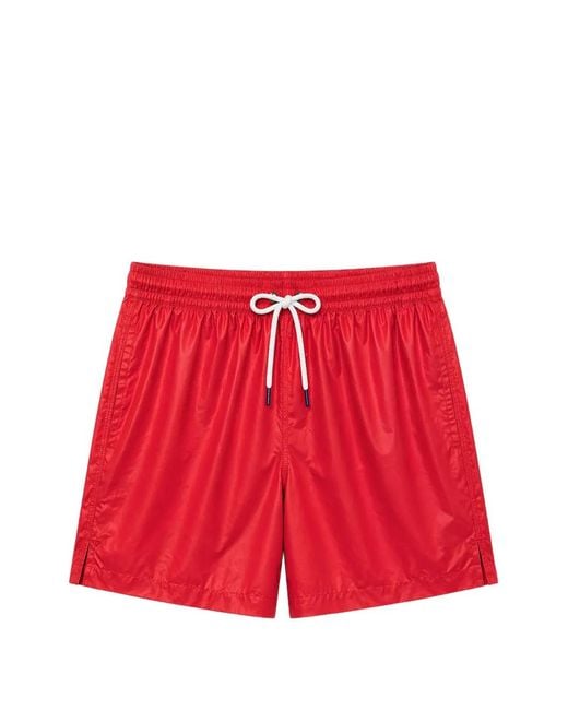 LES HÉRITIERS Red Drawstring-Waist Swim Shorts for men