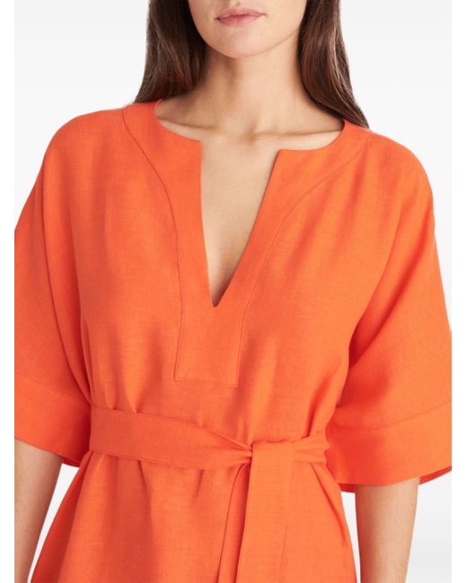 Eres Orange Bibi Linen Kaftan Dress