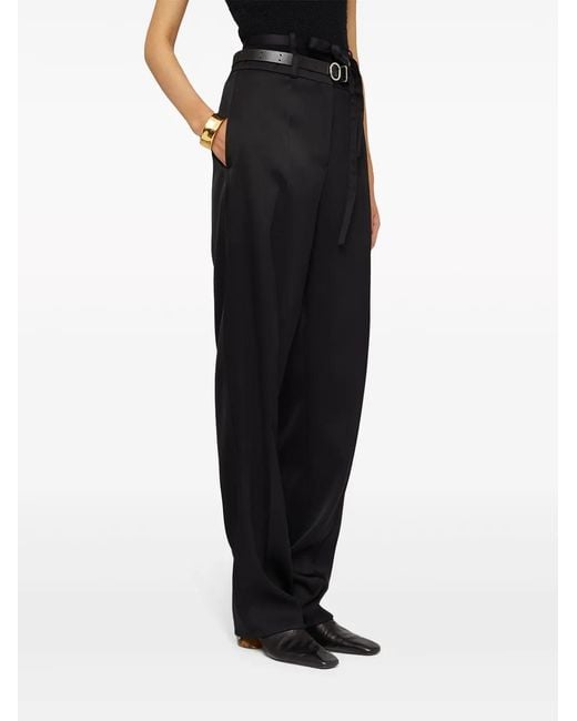 Jil Sander Black Silk Trousers