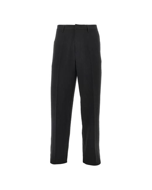 Emporio Armani Black Belt-Loop Trousers for men