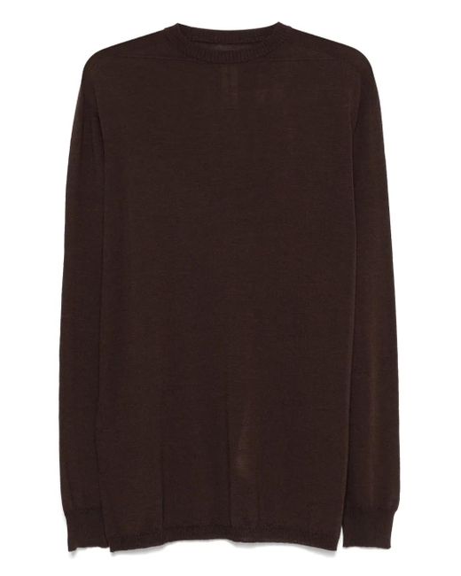 Rick Owens Wollen Trui Met Ronde Hals in het Brown voor heren