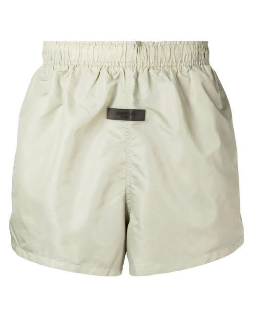 Fear Of God White Essentials Logo-Patch Shorts for men