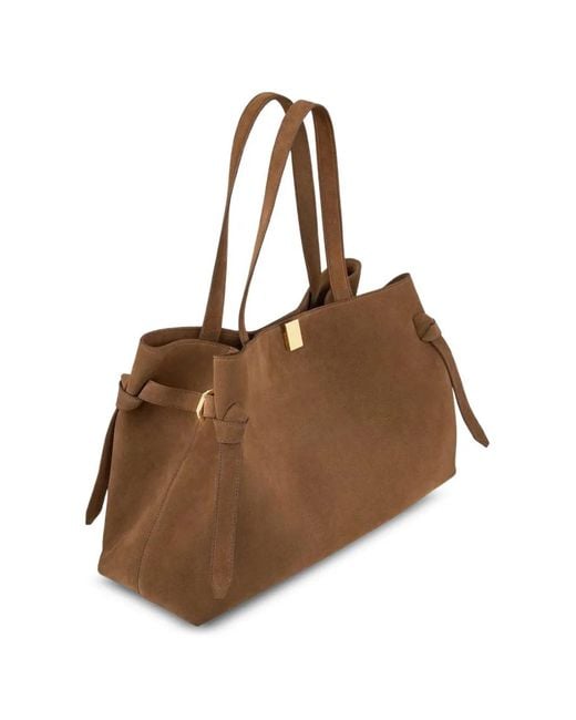 Yuzefi Brown Gyoza Suede Tote Bag