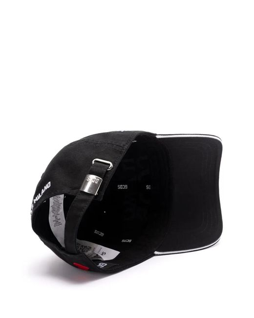 Gcds Black Logo-Embroidered Cap
