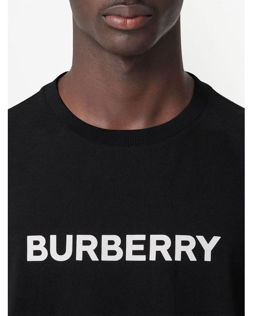 Camiseta con logo estampado Burberry de hombre de color Black