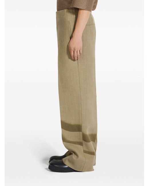 Zegna Natural Jacquard Linen Straight-leg Trousers for men