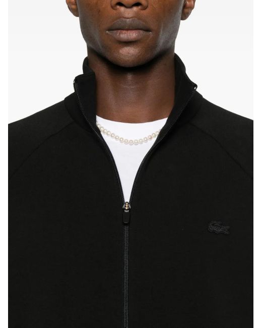 Lacoste Black Logo-Detail Zip-Up Sweatshirt for men