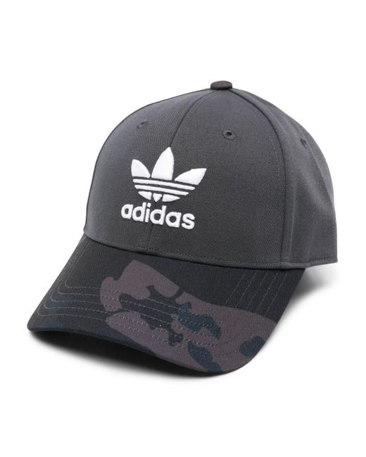 Adidas Gray Camouflage-print Logo-embroidered Cap