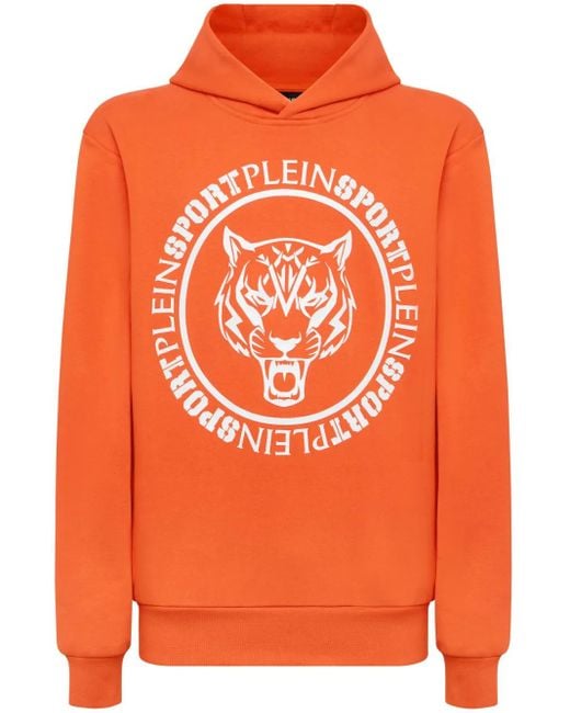 Philipp Plein Orange Hoodie En Coton Mélangés for men