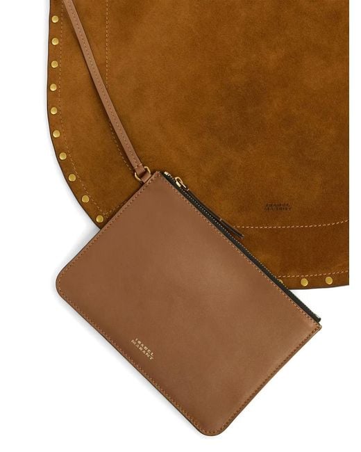 Isabel Marant Brown Oskan Hobo Soft Bag Fringes