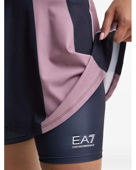 EA7 Blue Colourblock Panelled Skirt