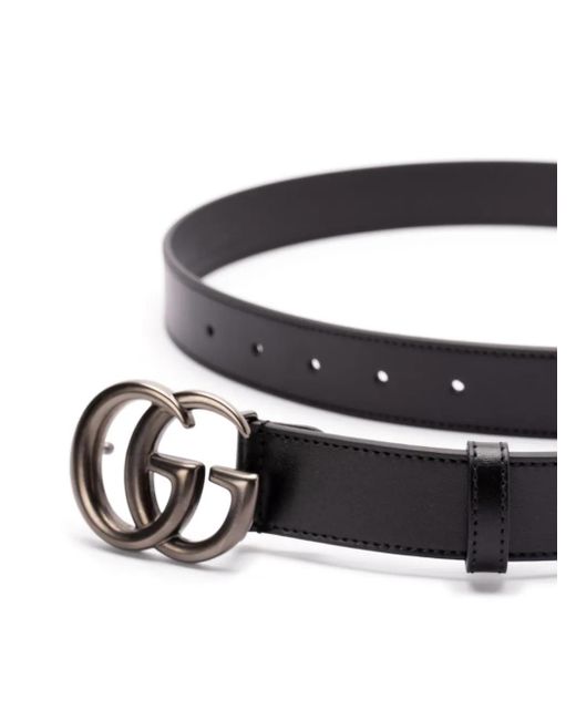 Gucci Black Gg Marmont Thin Belt for men