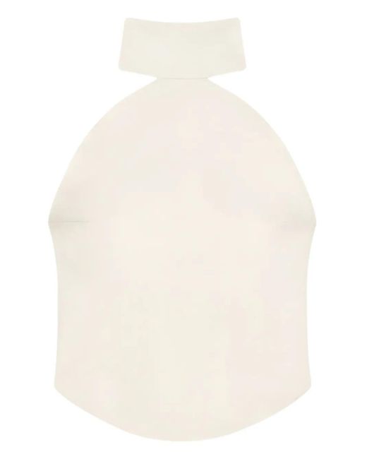 Courreges Ellipse ハイネック ノースリーブトップ White
