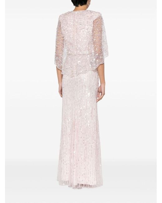 Jenny Packham Pink Coralia Sequin-embellished Gown