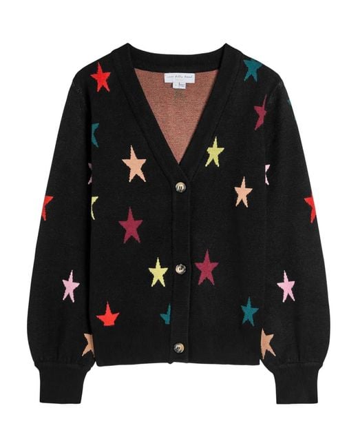 Never Fully Dressed Black Star-Pattern Cardigan