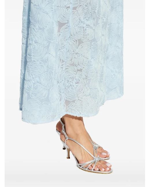Aeyde White Strappy Knotted Leather Heels