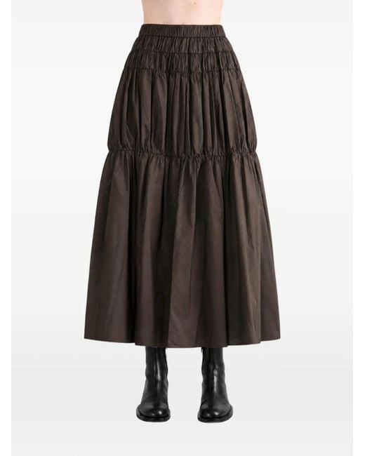 Amomento Black Shirred Tiered Skirt