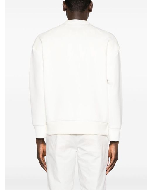 Neil Barrett Scuba-Jersey-Sweatshirt mit Thunderbolt-Print in White für Herren