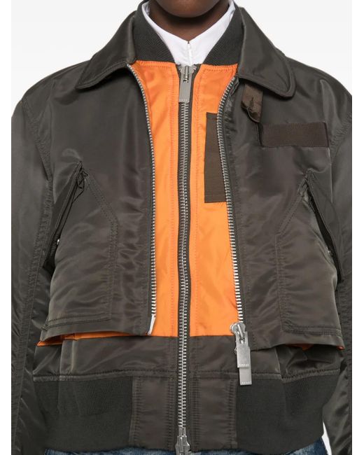 Sacai Brown Layered-Design Jacket