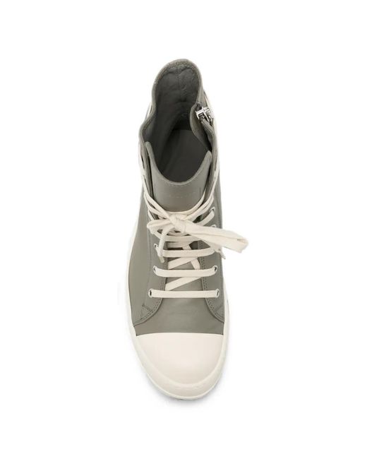 Rick Owens Natural High-Top Leather Sneakers for men