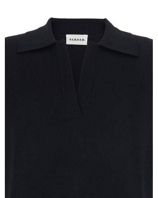 P.A.R.O.S.H. Black V-Neck Top
