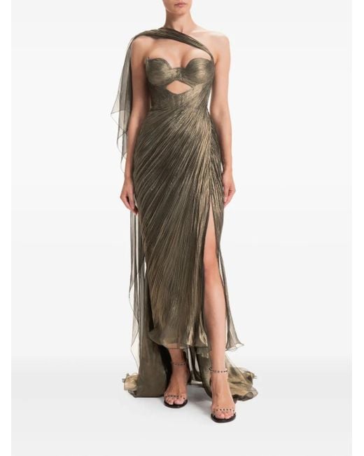 Maria Lucia Hohan Natural One-Shoulder Midi Dress