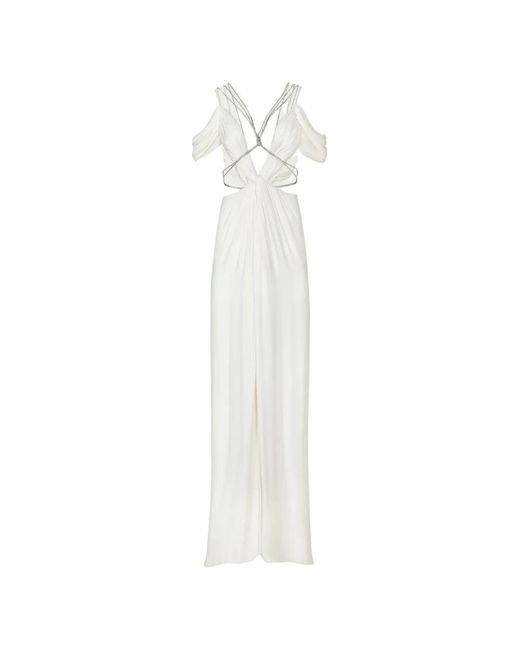 Costarellos White Calina Cut-Out Gown