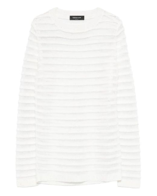 Fabiana Filippi White Sequin-Embellishment Sweater