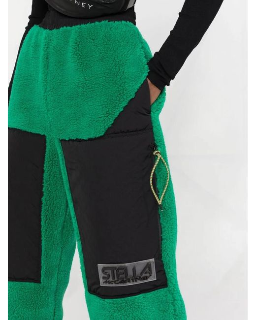 Stella McCartney Green Kara Faux-shearling Trousers