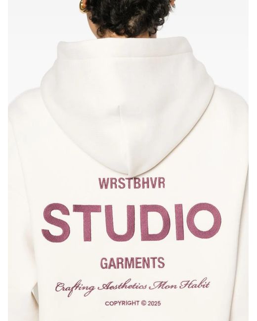 WRSTBHVR White Pouch Hoodie
