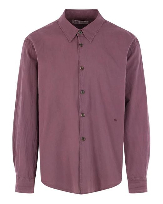 Our Legacy Purple Buttoned Long-Sleeved Shirt for men