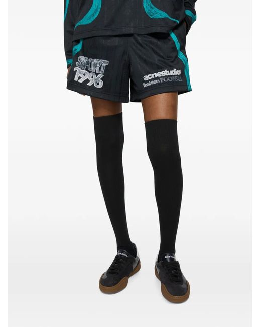 Acne White Shorts Graphiques Décontractés