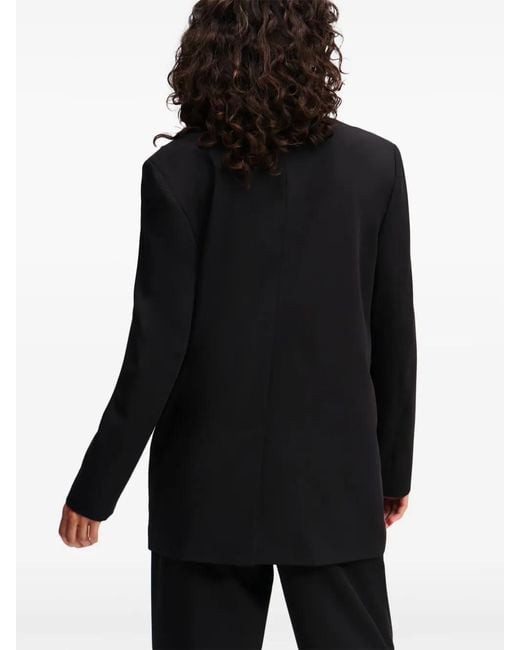Karl Lagerfeld Black Mixed-Material Blazer