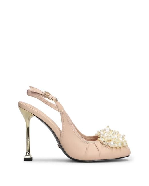GOLD&ROUGE White Pipoca Pearls-Detail Embellished Pumps