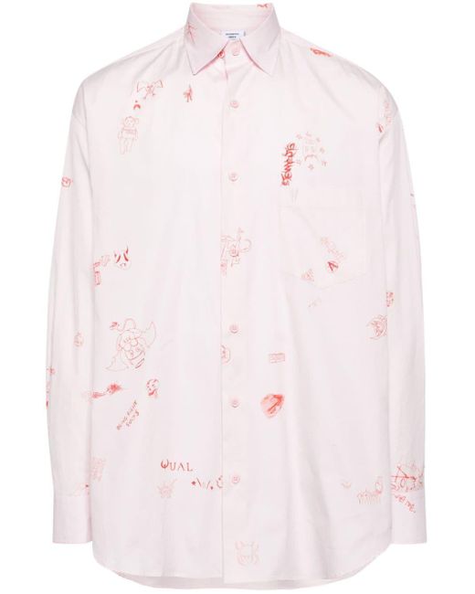Camisa estampada de manga larga Vetements de color Pink
