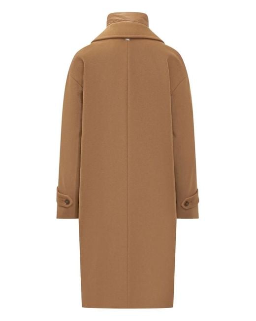 Herno Brown Single-Breasted Wool Coat
