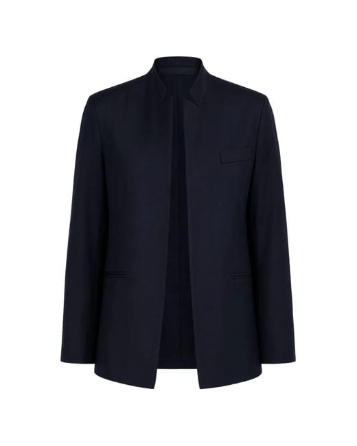 Dusan Blue Mandarin-Collar Loose-Fit Blazer