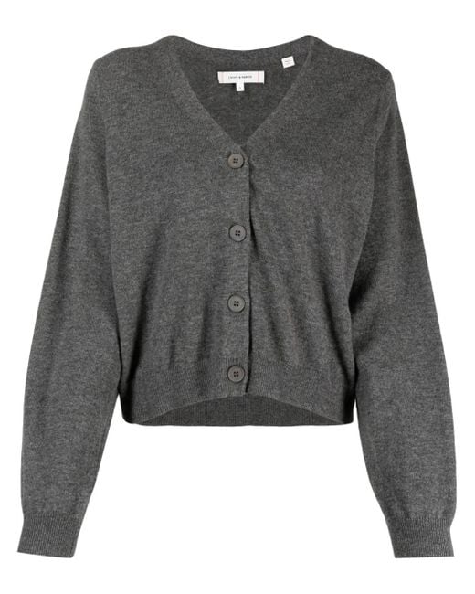 Chinti & Parker Gray Cropped-Cardigan Mit V-Ausschnitt