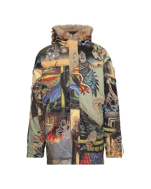 Who Decides War Black Printed Parka for men