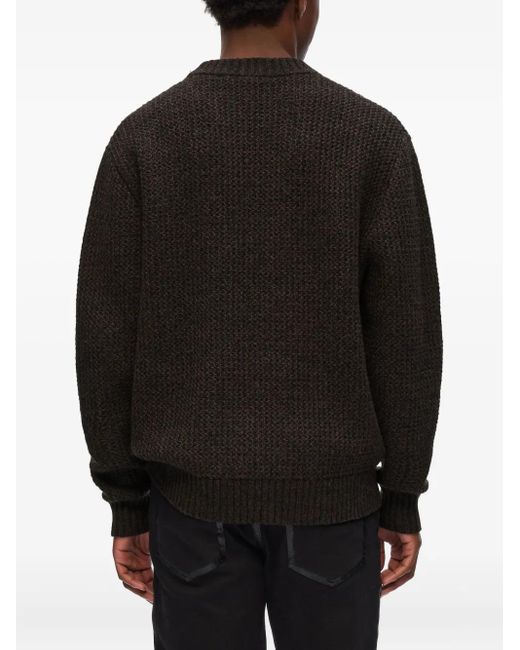 Karl Lagerfeld Black Textured Sweater for men