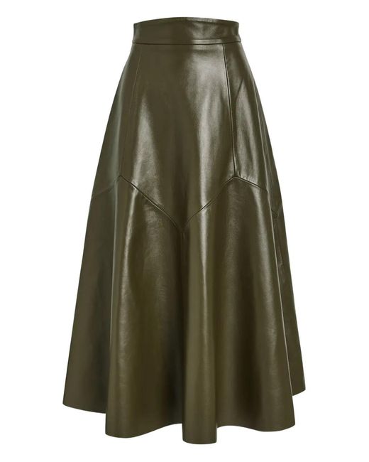Skiim Green Max Panelled Maxi A-Line Skirt
