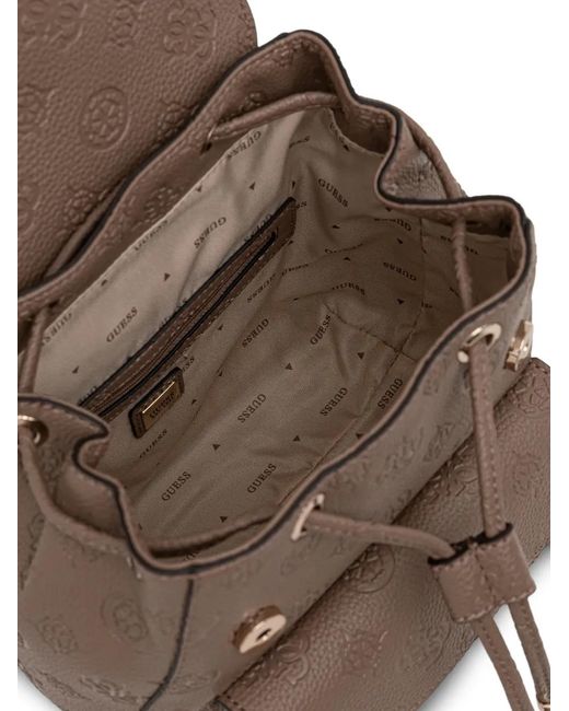 Guess Brown Embossed Triangle Backpack