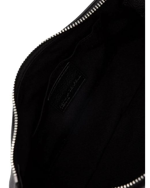 Karl Lagerfeld Black Logo-Detail Buckled Tote Bag