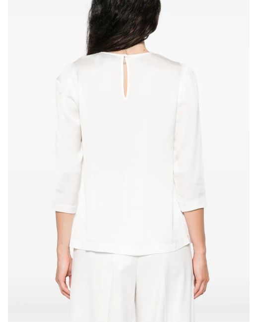 Nissa Gedrapeerde Blouse in het White