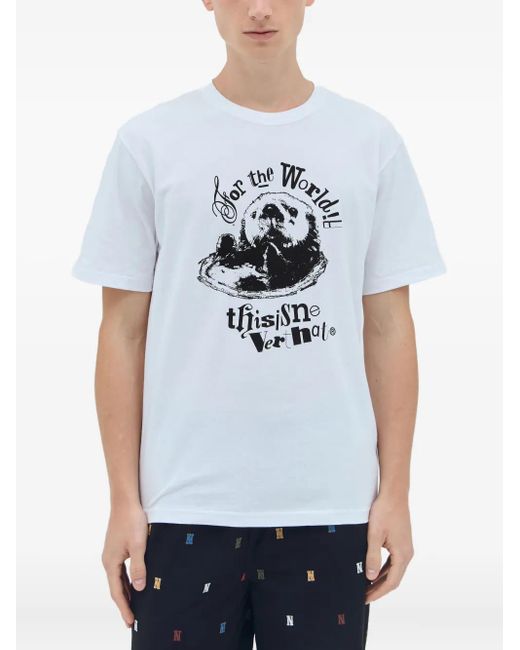 Thisisneverthat White Otter-Print T-Shirt for men